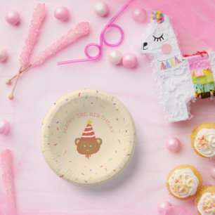 Assiettes en Papier Fête d'Anniversaire Ourson Mig