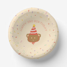 Assiettes en Papier Fête d'Anniversaire Ourson Mig
