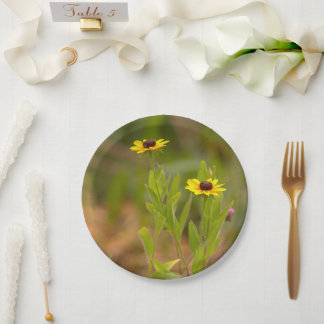 Assiettes en papier fleur de Susan aux yeux noirs