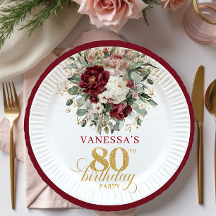 Assiettes en Papier Fleurs de Bourgogne Luxe 80ème