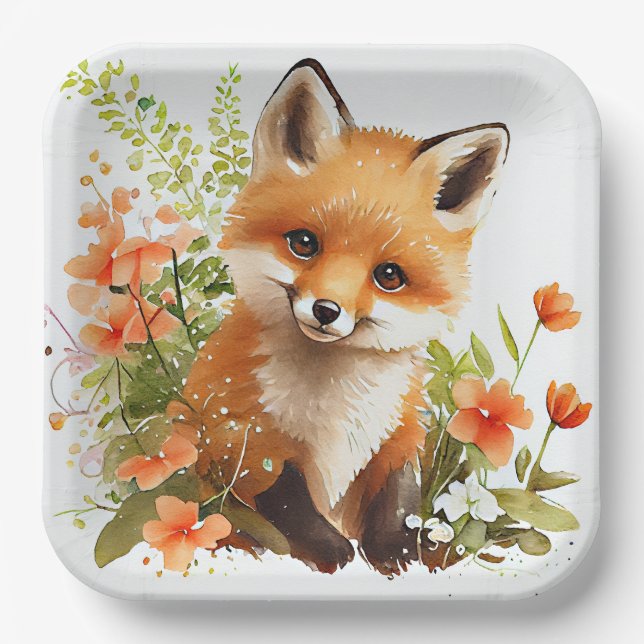 Assiettes en papier Fox, Fête aux Animaux de la Fo (Recto)