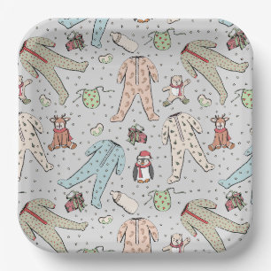 Assiettes en papier Grises Claires pour Baby Showe