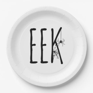 Assiettes en papier Halloween EEK ! Araignée et to