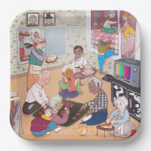 Assiettes en Papier Illustrées Colorées
