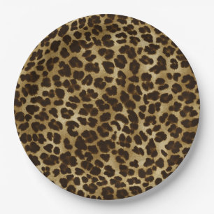 Assiettes en papier imprimé safari léopard guépard