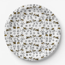 Assiettes en papier Jack Russell