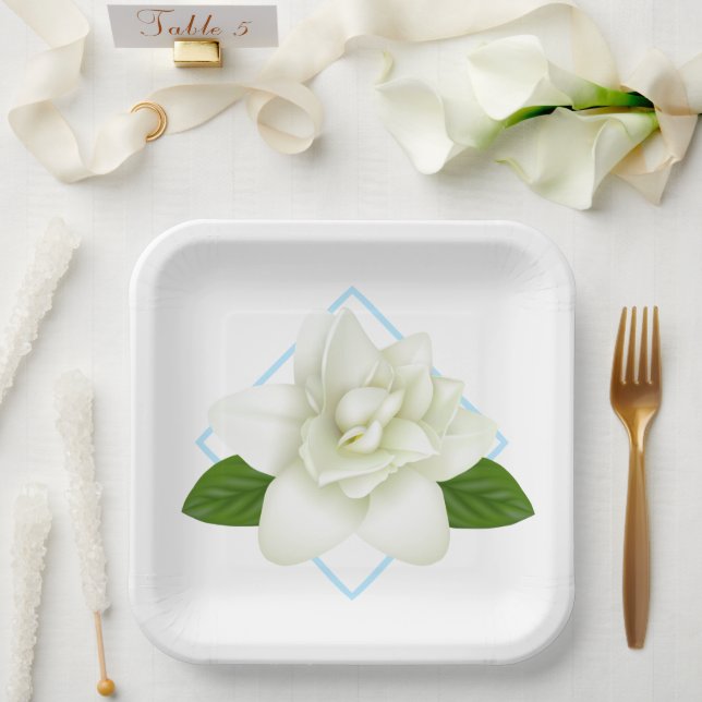Assiettes en papier-Jasmin  (Mariage)