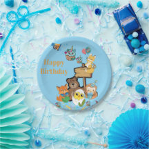 Assiettes en papier Joyeux Anniversaire Renard Our