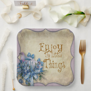 Assiettes en papier Les petites choses font plaisi