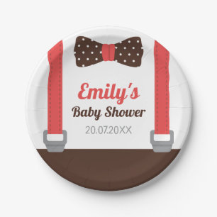 Assiettes en papier Little Man Bowtie Baby Boy Sho