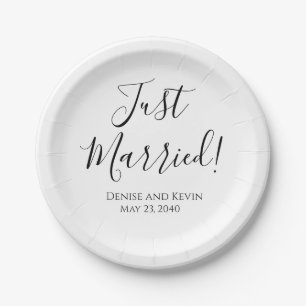 Assiettes en Papier Mariage Personnalisées "Just M