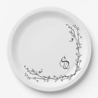 Assiettes en papier Monogramme