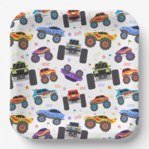 Assiettes en papier Monster Truck, Fête d'annivers