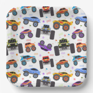 Assiettes en papier Monster Truck, Fête d'annivers