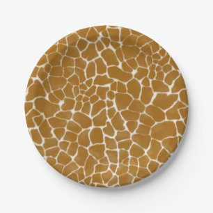 Assiettes en papier motif girafe safari