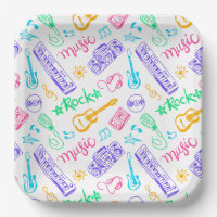 Assiettes en papier musicales, instruments de musi