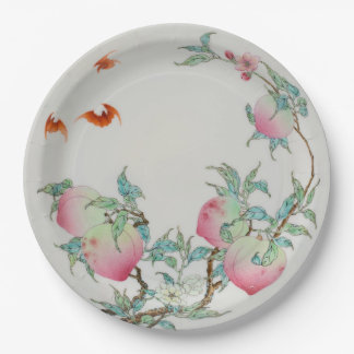 Assiettes en papier Pêches et Chauves-Souris