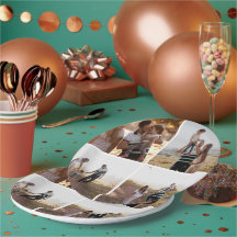 Assiettes en papier personnalisées avec collage de