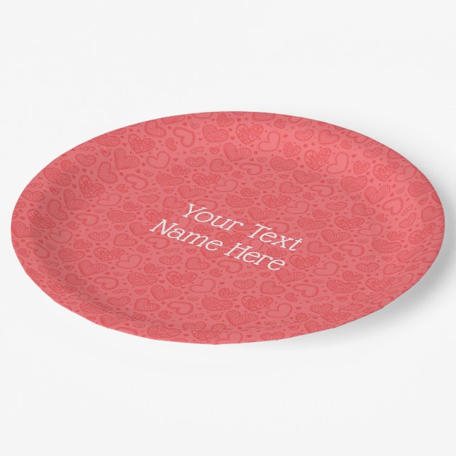Assiettes en papier personnalisées avec texte pers (Angle)