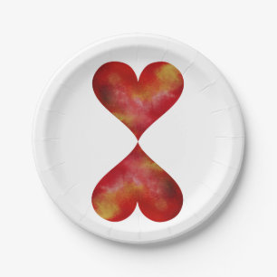 Assiettes en papier personnalisées coeurs 18 cm