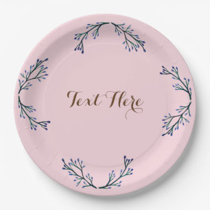 Assiettes en papier personnalisées florales