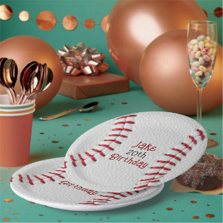 Assiettes en papier personnalisées pour le basebal