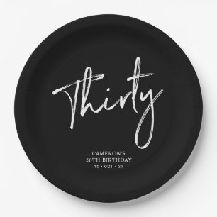 Assiettes en papier pour 30 ans Thirty Modern Lett