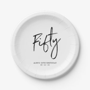 Assiettes en papier pour 50e anniversaire Fifty Mo
