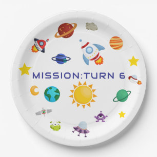 Assiettes en papier pour anniversaire d'astronaute