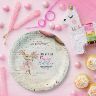 Assiettes en papier pour anniversaire de ballerine