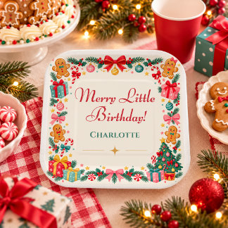 Assiettes en papier pour anniversaire de Noël au p