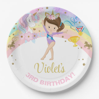 Assiettes en papier pour anniversaire fille de gym