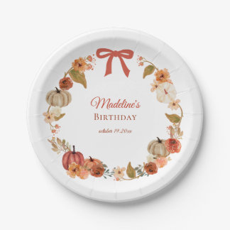 Assiettes en papier pour anniversaire Fleur de cit
