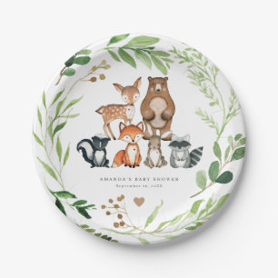 Assiettes en papier pour Baby Shower Animaux de la