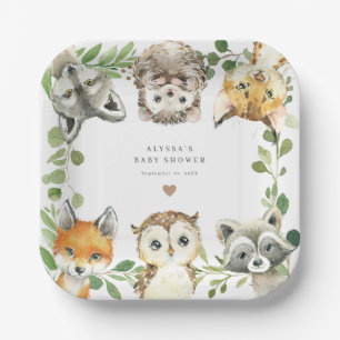 Assiettes en papier pour Baby Shower Animaux de la