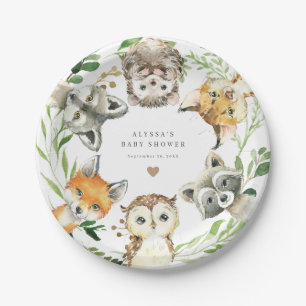 Assiettes en papier pour Baby Shower Animaux de la