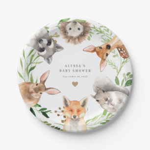Assiettes en papier pour Baby Shower Animaux de la