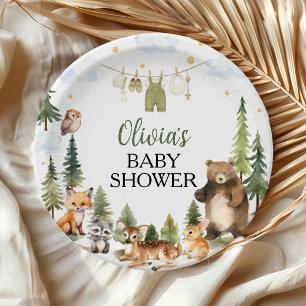Assiettes en papier pour Baby Shower Animaux de la