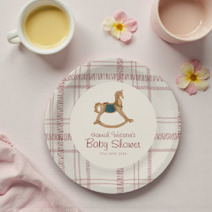 Assiettes en papier pour baby shower cheval à basc