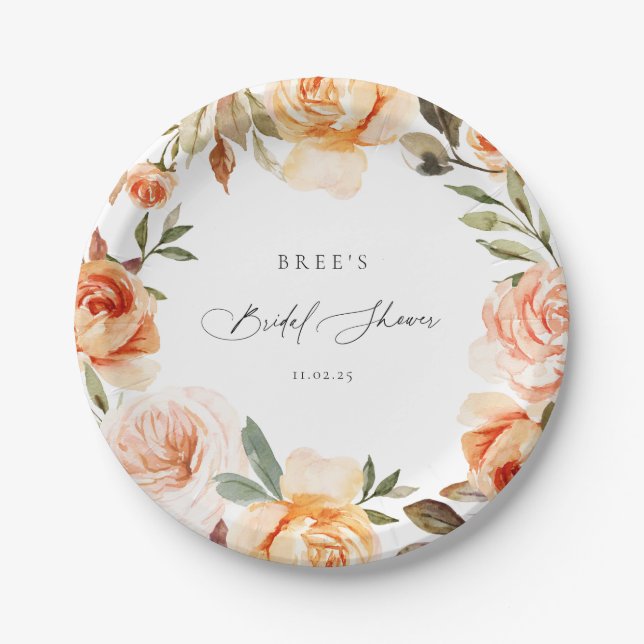 Assiettes en papier pour Baby Shower de mariage fl (Devant)