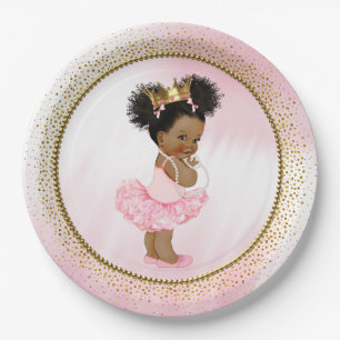 Assiettes en papier pour Baby Shower de Princesse