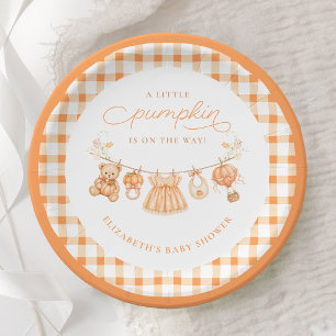 Assiettes en papier pour Baby Shower Gingham Littl