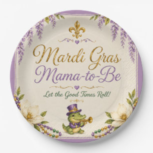 Assiettes en papier pour Baby Shower Mardi Gras po
