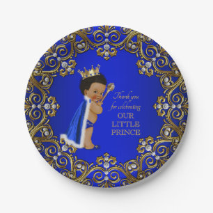 Assiettes en Papier pour Baby Shower Prince Gold R