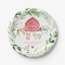 Assiettes en papier pour Baby Shower sur les Anima