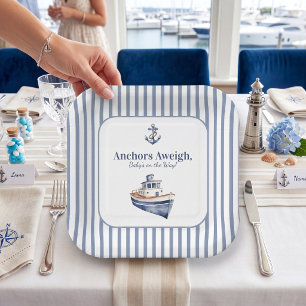 Assiettes en papier pour Baby Shower Thème Ancre d