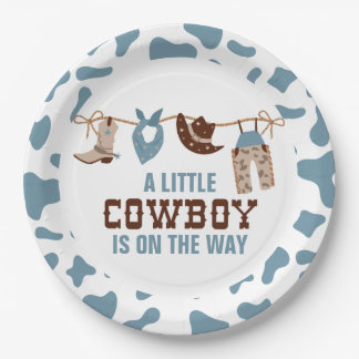 Assiettes en papier pour baby shower Western Rodeo