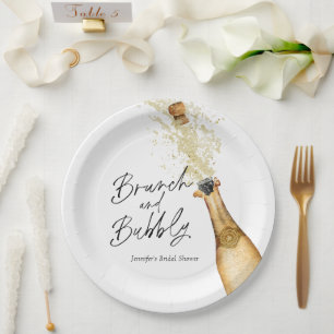 Assiettes en papier pour Brunch et Bulles pour la 