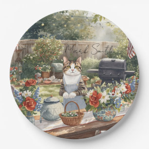 Assiettes en papier pour chat siamois patriotique 