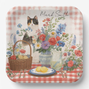 Assiettes en papier pour chat siamois patriotique 